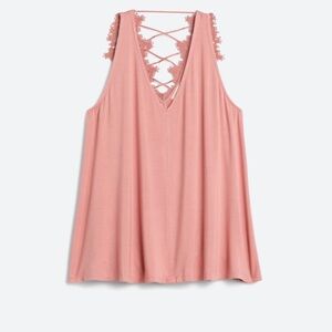 Nine Britton- Joyce Lace Back Knit Tank, size xl